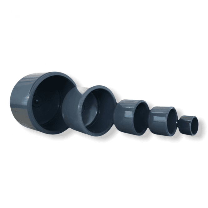 PVC End Cap fitting for solvent cement installation