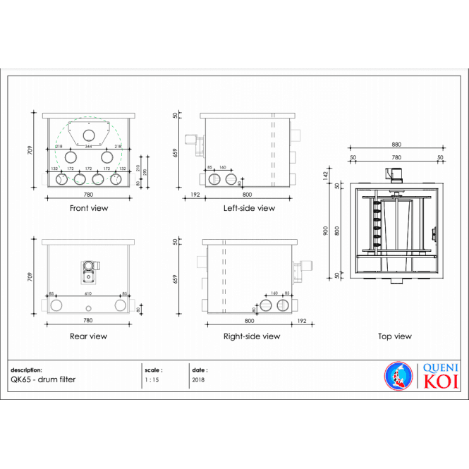 QK65 Drum Filter for pumps UV and pond filtration