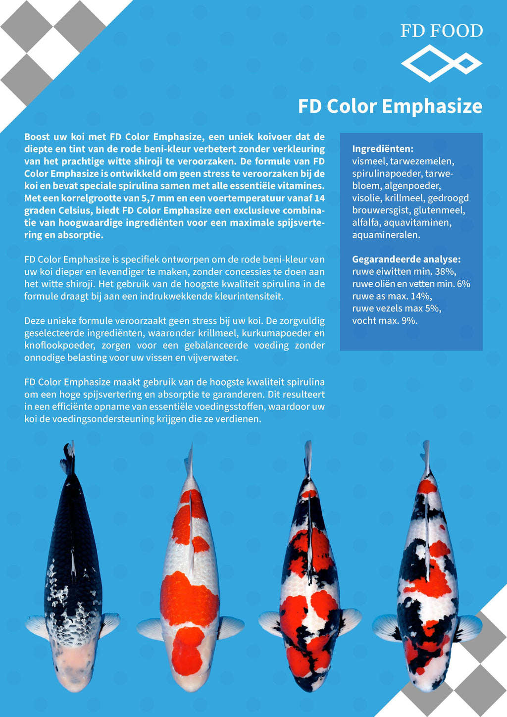 FD Colour Emphasise Koi Food – Premium Spirulina Formula