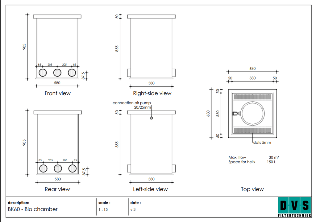 QK150 Bio Chamber for Koi Pond Filtration