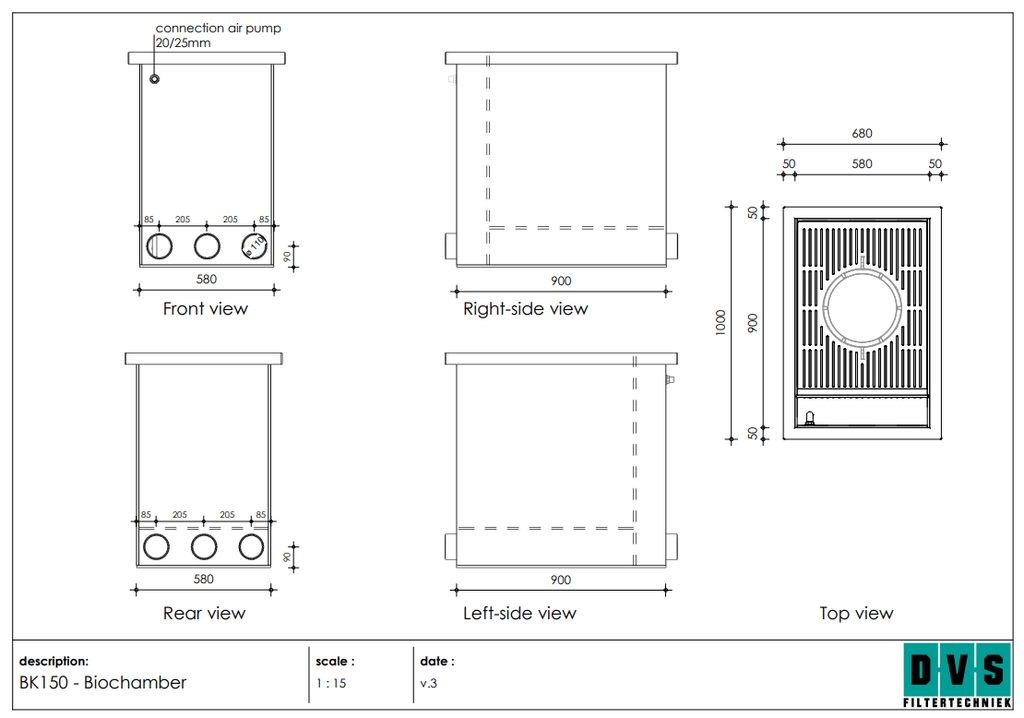 QK150 EX Bio Chamber for Koi Pond Filtration