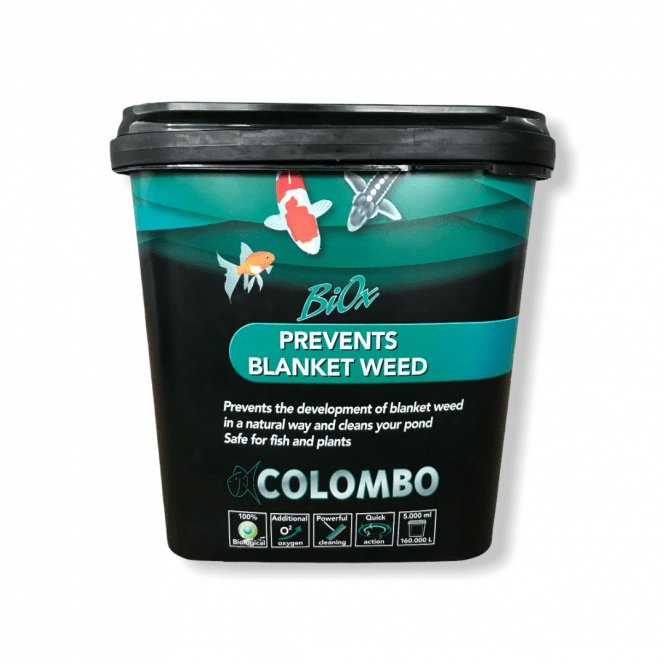 Colombo BiOx Blanket Weed treatment bucket for pond maintenance and cleaning.