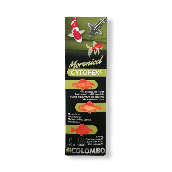 Colombo Cytofex Garden Pond Anti Bacterial Treatment 1000ml packaging for pond fish health.