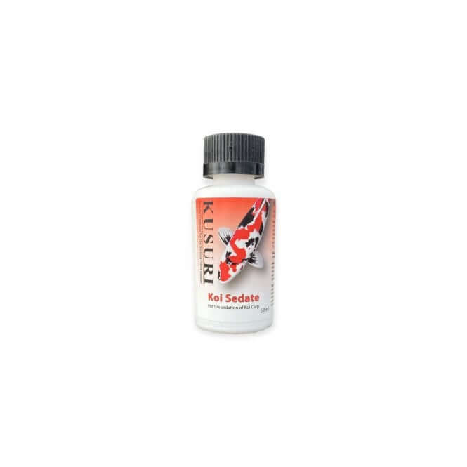 Kusuri Masuizai Koi Sedate bottle for acetone-free fish sedation and safe handling of koi.