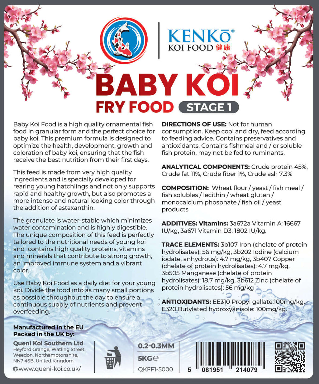 Premium Kenko Baby Koi Fry Food promotes natural colour