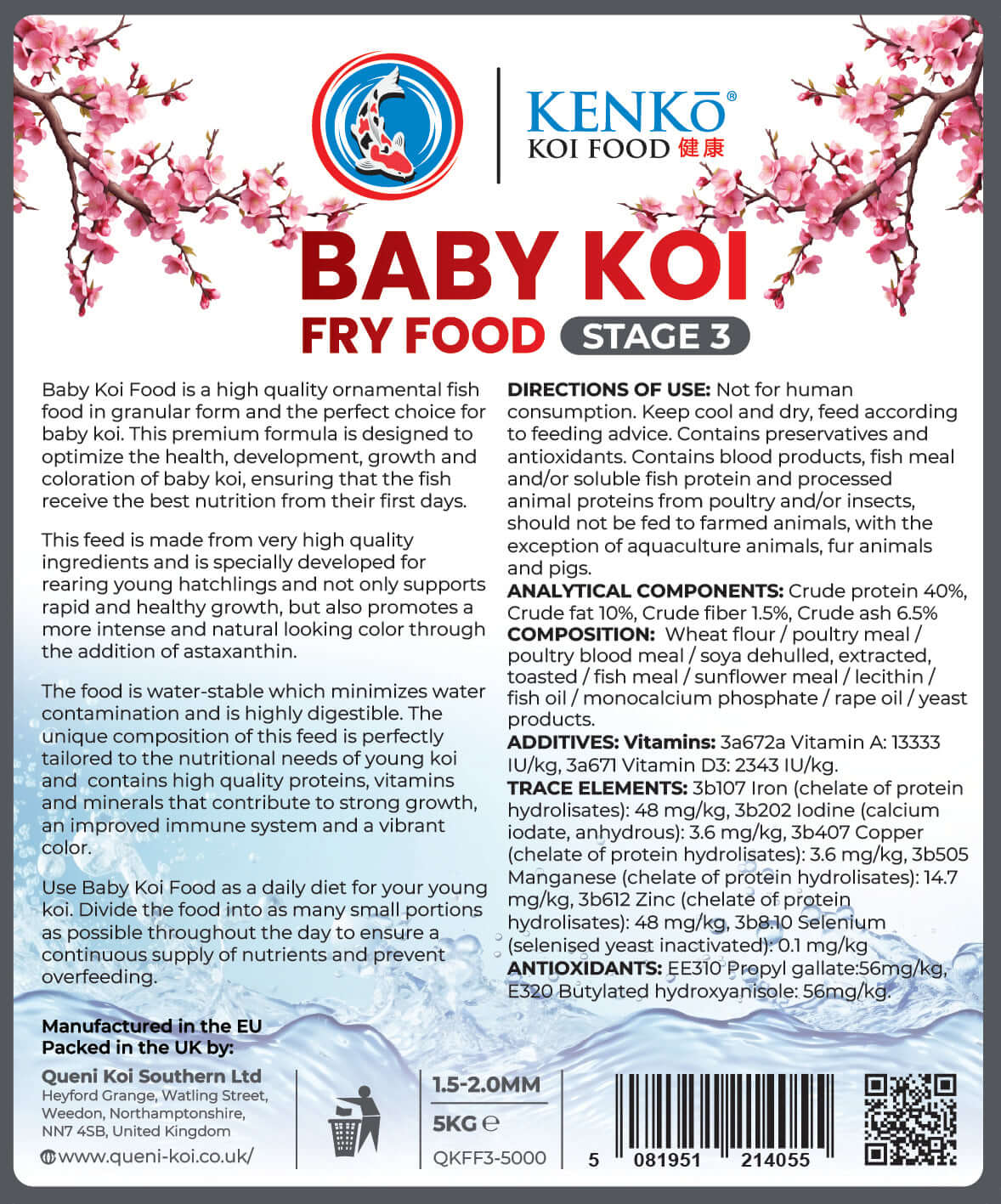 Kenko Baby Koi Fry Food Stage 3 water-stable and digestible