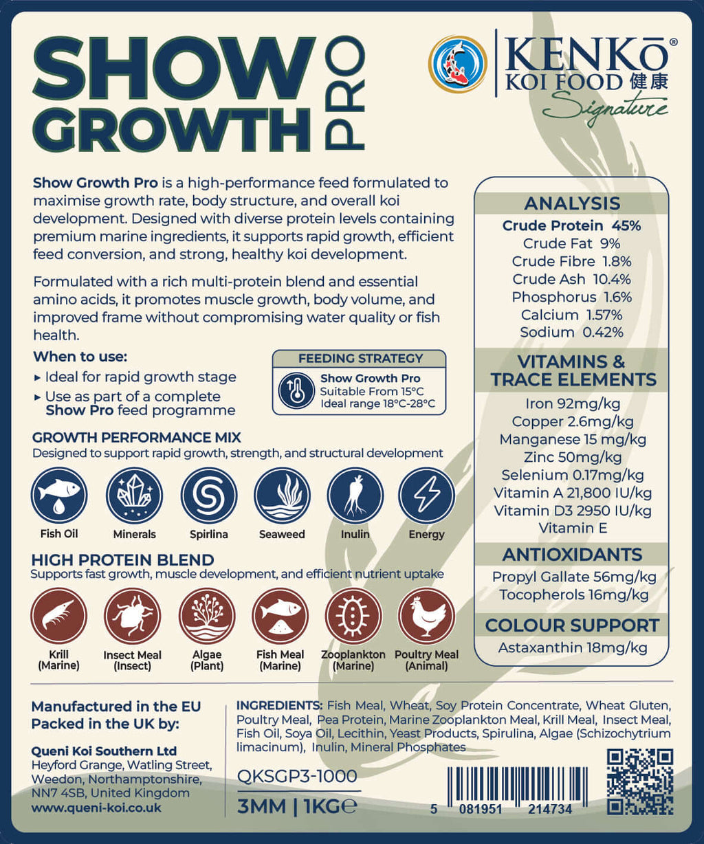 Kenko Signature Show Growth Pro, Professional Koi Food For Exceptional Growth