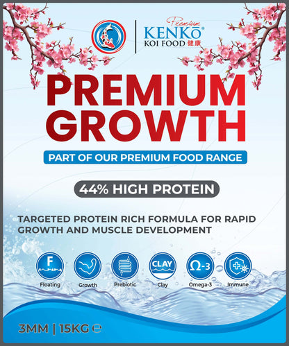 Kenko Premium Growth Koi Food 3mm or 6mm 1kg, 3kg, 5kg, 15kg