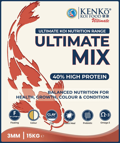 Kenko Ultimate Mix Premium Koi Food 3mm/6mm - 1kg, 3kg, 5kg, 15kg