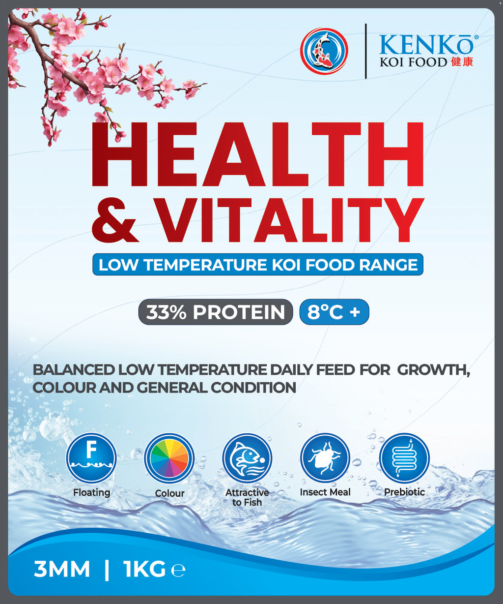 Kenko Health & Vitality Koi Food 3mm or 6mm 1kg, 3kg, 5kg, 15kg