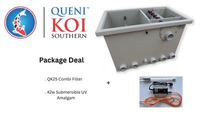 Gravity fed QK25 combi filter for koi pond systems