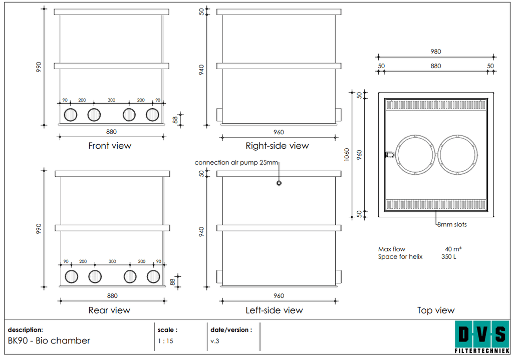 QK450 Bio Chamber for Koi Pond Filtration