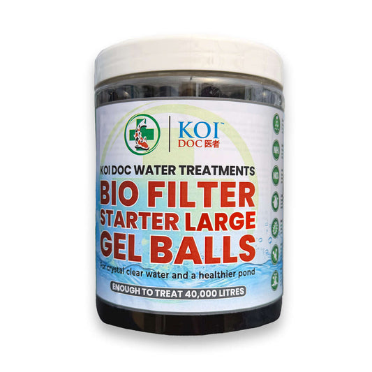 Koi Doc Filter Starter & Pond Maintenance 4cm Bacteria Gel balls, 1 Litre