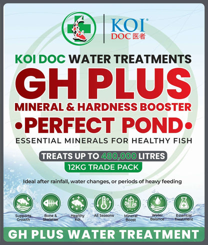 Koi Doc GH+ Mineral and Hardness Booster Essential Minerals for Healthy Fish in Koi Ponds