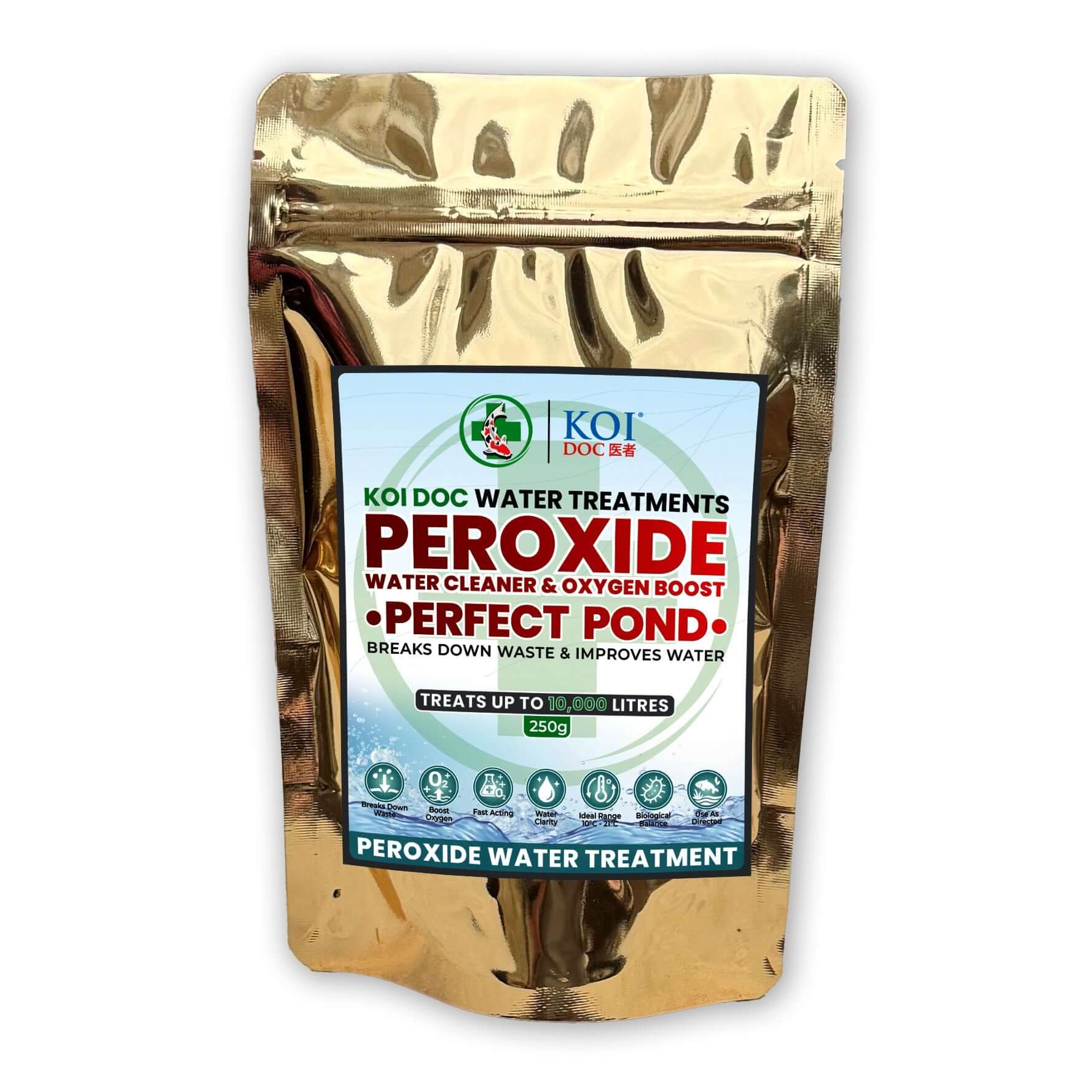 Koi Doc Peroxide Oxygen Booster, Pond Cleaner, water treatment for perfect pond water.