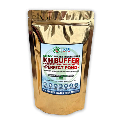 Koi Doc KH Buffer Carbonate Hardness Booster for pond treatment, supports biostabilization and reduces pH swings.