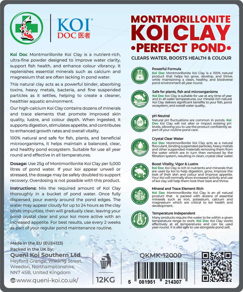 Koi Doc Koi Clay Water Treatment Mineral-Rich Powder for Vibrant Koi Color