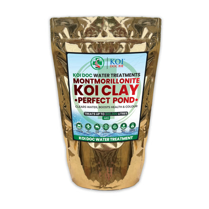 Koi Doc Koi Clay Water Treatment bag, Montmorillonite for clear pond water, boosts koi health and vitality.