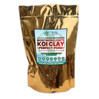 Koi Doc Koi Clay Water Treatment bag designed for pond clarity and fish health with Montmorillonite clay.