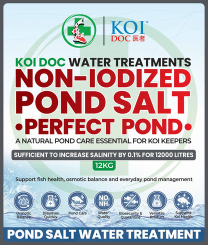 Koi Doc Non-Iodized Pond Salt, Essential Natural Pond and Koi Treatment