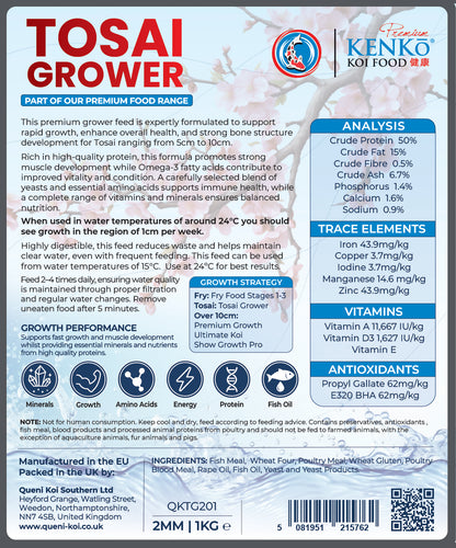 Kenko Tosai Grower Premium Koi Food 2mm, 2kg