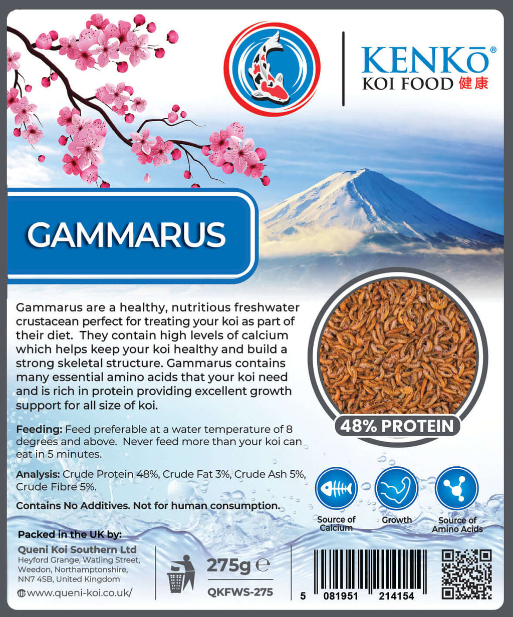High-protein and calcium-rich natural treat for koi Kenko Dried Gammarus Koi Treats 550g – premium koi treats