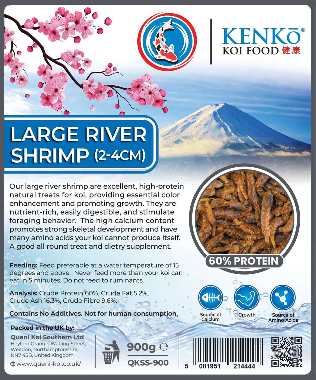 Kenko Koi Treats stimulating natural foraging behavior Kenko Dried Large River Shrim